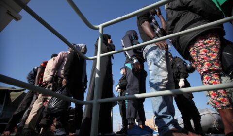 Migrants rescued last March in the Channel of Sicily by Italian Coast Guard (File photo). © Francesco Malavolta/IOM 2015