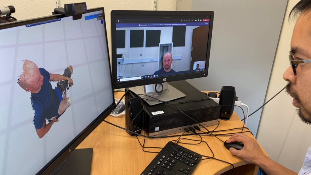3D telemedicine - clinician interacting with patient on-screen in real-time