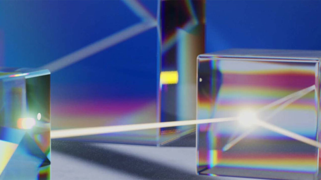 smart surface; close-up of a reflective prism