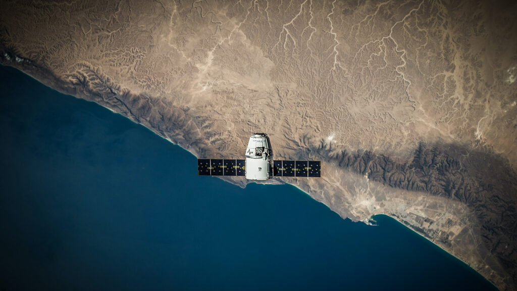 Space 6G - image of satellite over a coastline; photo by SpaceX on Unsplash