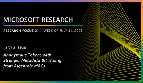 Microsoft Research Focus 21 | Week of July 31, 2023