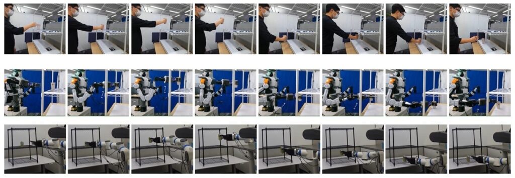 Human demonstration and robot execution