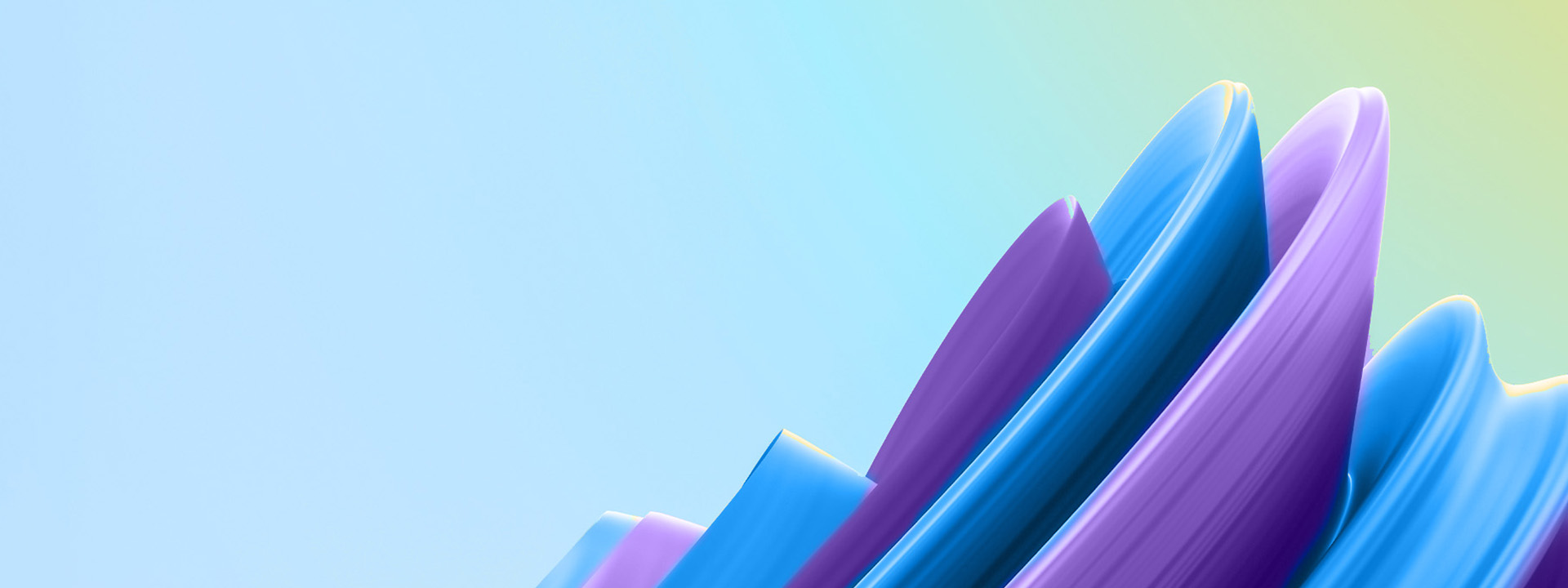 abstract blue and purple shapes on a light blue and green background