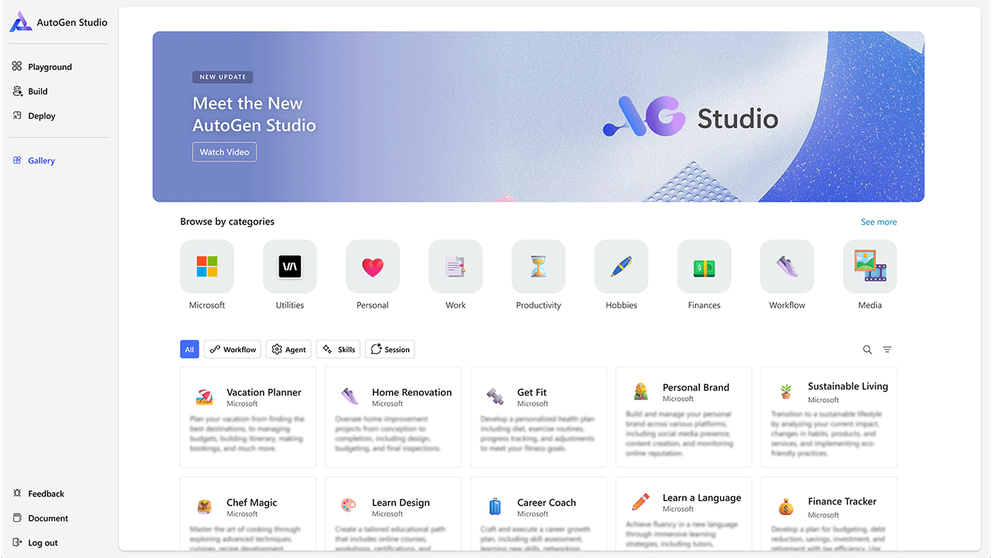 AutoGen Studio community gallery