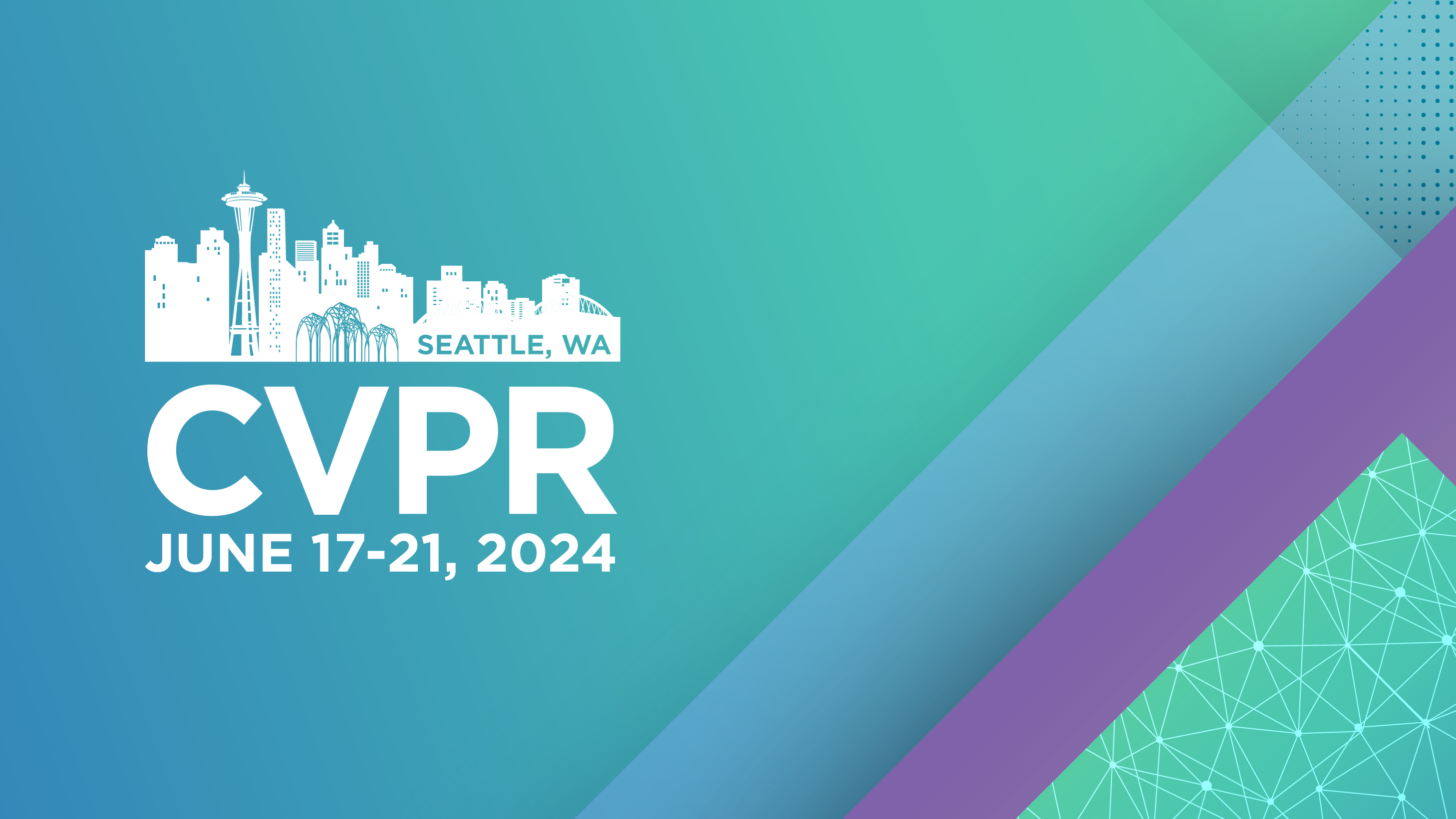 CVPR 2024 logo on a green and purple abstract background