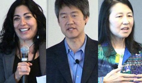 Jennifer Tour Chayes, Peter Lee, Jeannette Wing posing for the camera