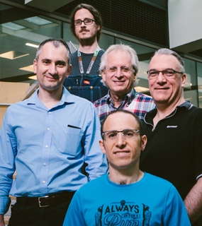 Project Orleans team - Top: Michael Roberts; Middle, left to right: Sergey Bykov, Phil Bernstein, Jorgen Thelin; Bottom: Gabriel Kliot