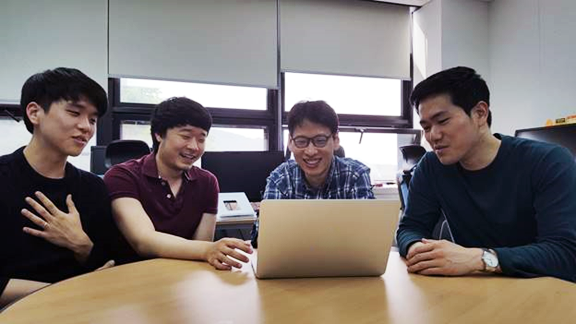 Vortex team in SNU (from left to right); Geon-Woo Kim, Youngseok Yang, Byung-Gon Chun, and Yunseong Lee