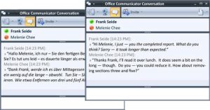 Screen capture of Office Communicator screens