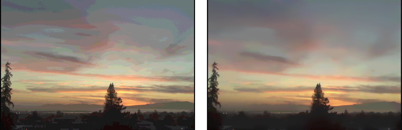 <bFigure 1: example of original 4-bit image (left) and bit-depth enhanced image to 8 bits using our approach (right)