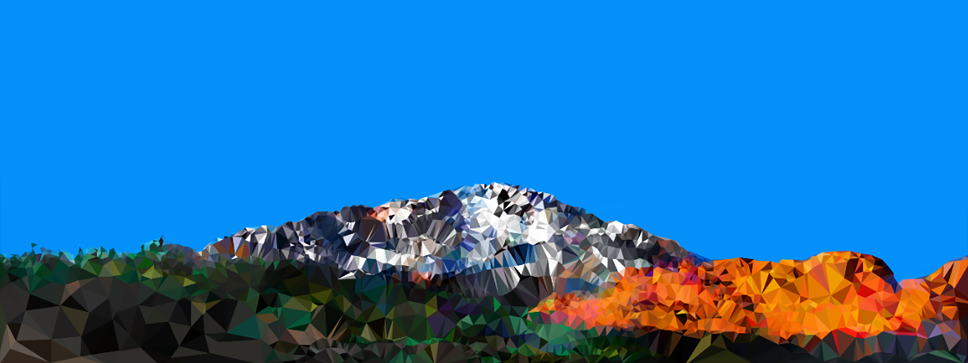 CHI 2017 artwork depicting a pixelated mountain