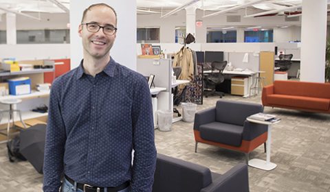 Researchers at Microsoft office in New York City.  Miro Dudik.