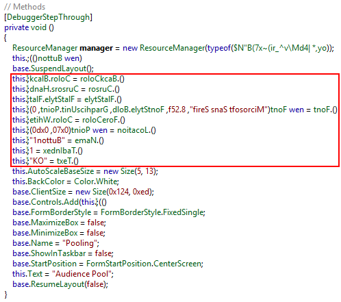 .NET Reflector presenting the code backwar.ds due to obfuscation