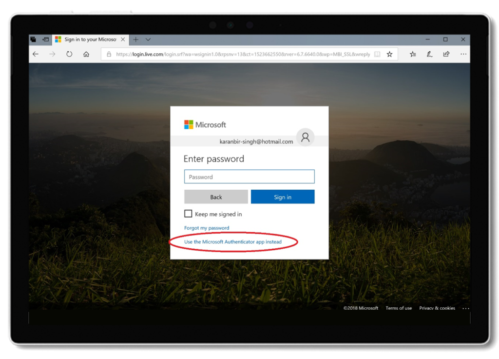 Select Microsoft Authenticator as default sign-in option.