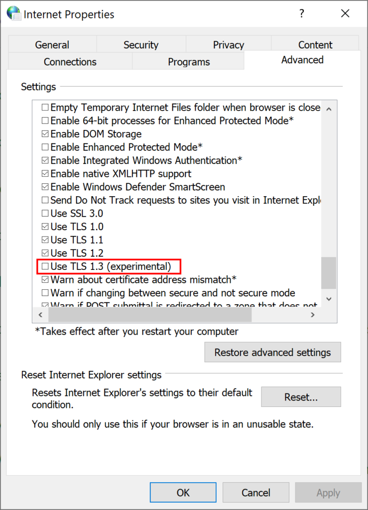 Tls Security Settings Edge