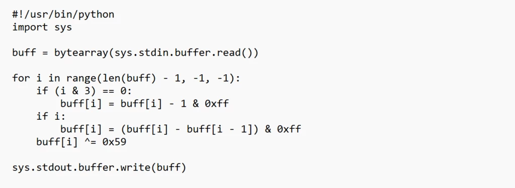 Screenshot of Python code command