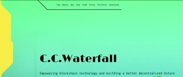 Screenshot of website for C.C. Waterfall.