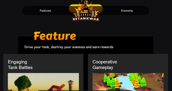 Screenshot of a page from the DeTankWar website