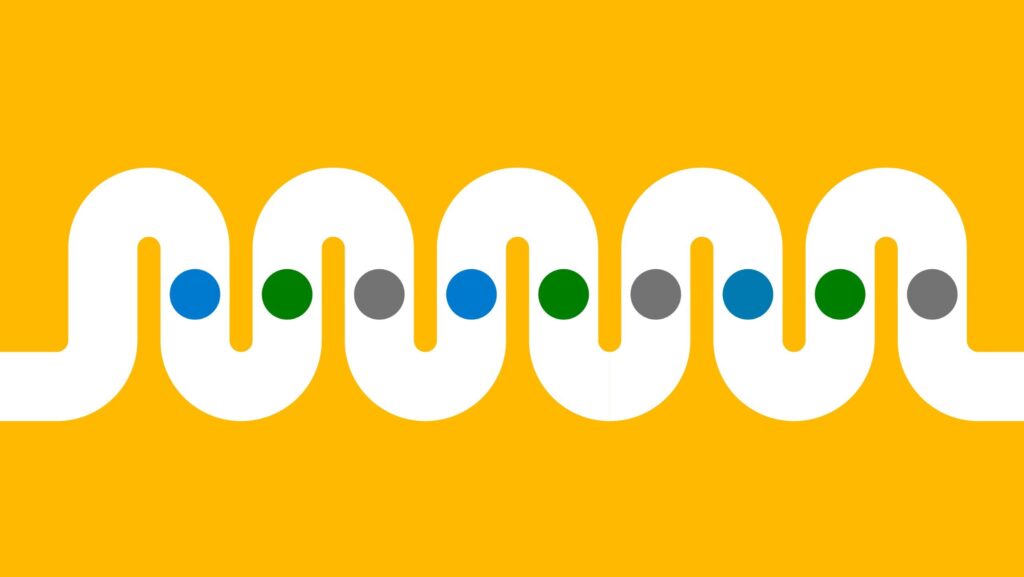 Yellow background with colored circles