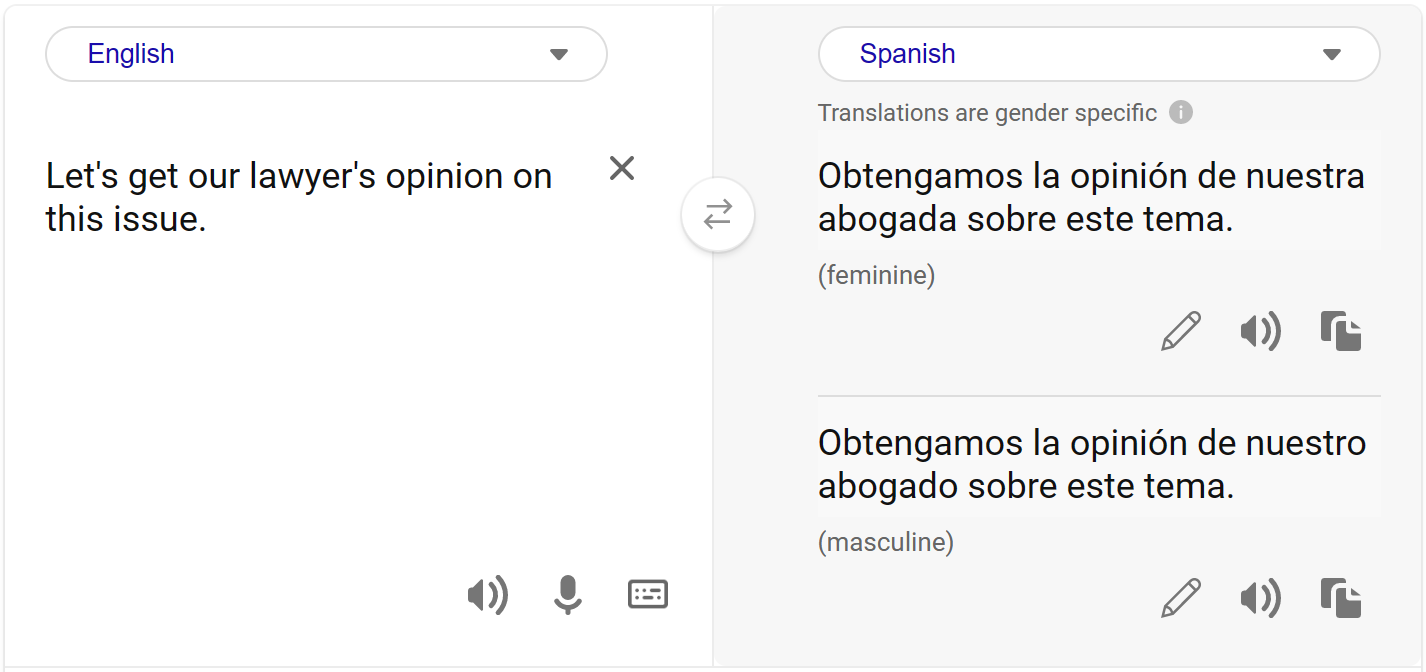 Sukupuoleltaan moniselitteisen englanninkielisen tekstin kääntäminen espanjaksi