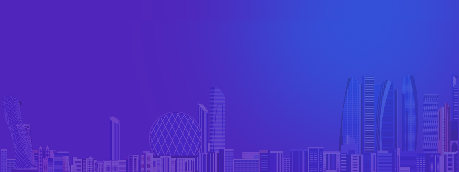 illustration Abu Dhabi Skyline in purple