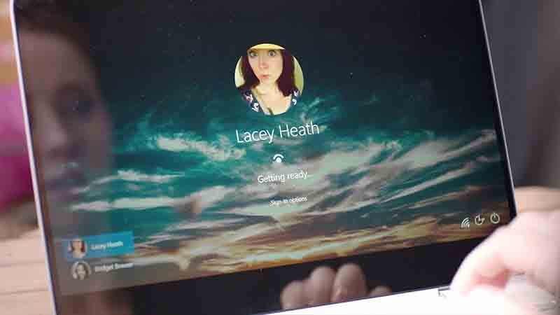 Dispositivo Surface con Windows y pantalla de perfil