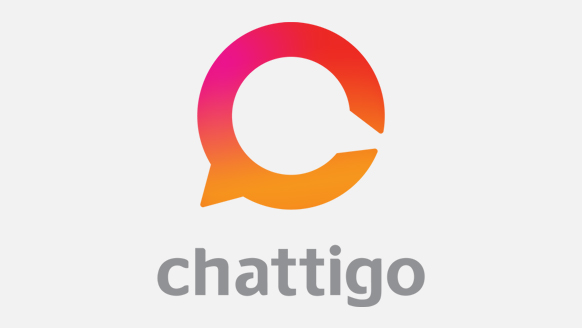 Círculo de color rojo y naranja y debajo la palabra Chattigo