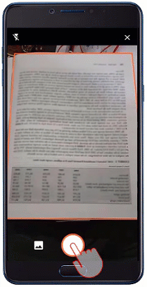 תמונה של טלפון Android מצמיד תמונה ואוסף נתוני Excel מהתמונה.