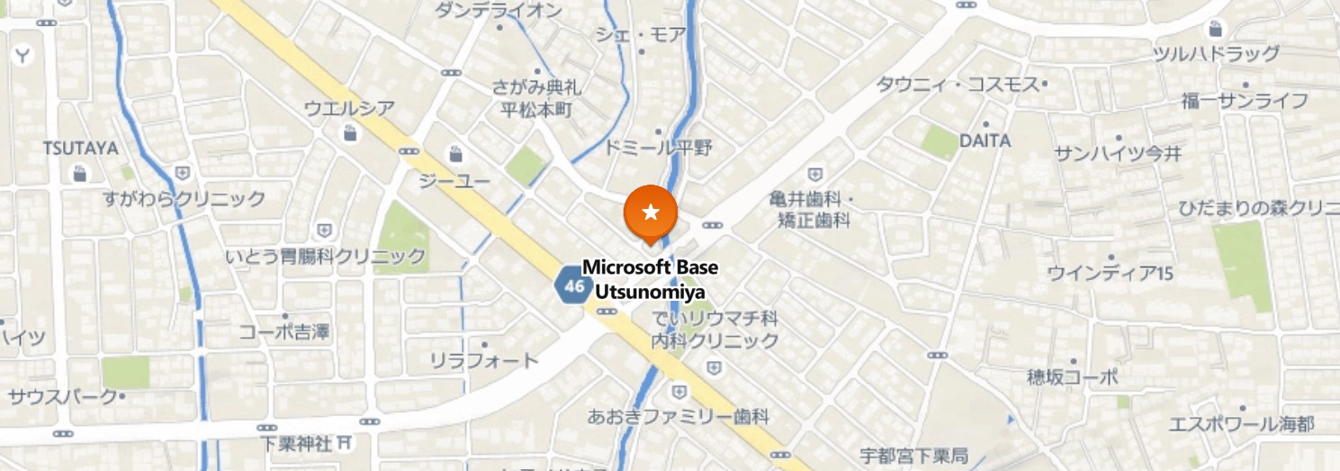 Microsoft Base 宇都宮 のアクセスマップ