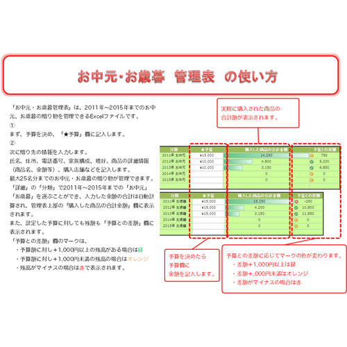 お中元 お歳暮 管理表 無料テンプレート公開中 楽しもう Office