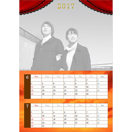 カレンダー (4月始まり・ウエディング・映画風・A4サイズ) 画像スライド-2