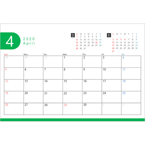 年度オフィス用卓上カレンダー 4 月始まり ハガキサイズ 無料テンプレート公開中 楽しもう Office