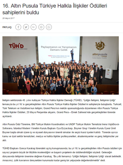 Altın Pusula Türkiye Halkla İlişkiler Ödülleri sahiplerini buldu haber makalesi 
