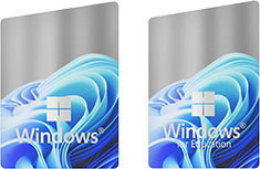 这是一张Windows 11正版标签，下方是Windows/Windows “For Education” 的商标